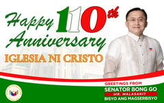 Senator Bong Go - Happy 110th Anniversary Iglesia ni Cristo